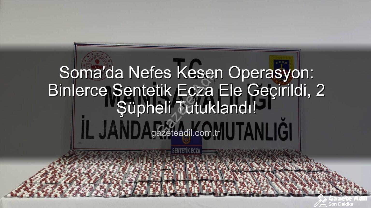 sentetik ecza - Soma'da Nefes Kesen Operasyon: Binlerce Sentetik Ecza Ele Geçirildi, 2 Şüpheli Tutuklandı!